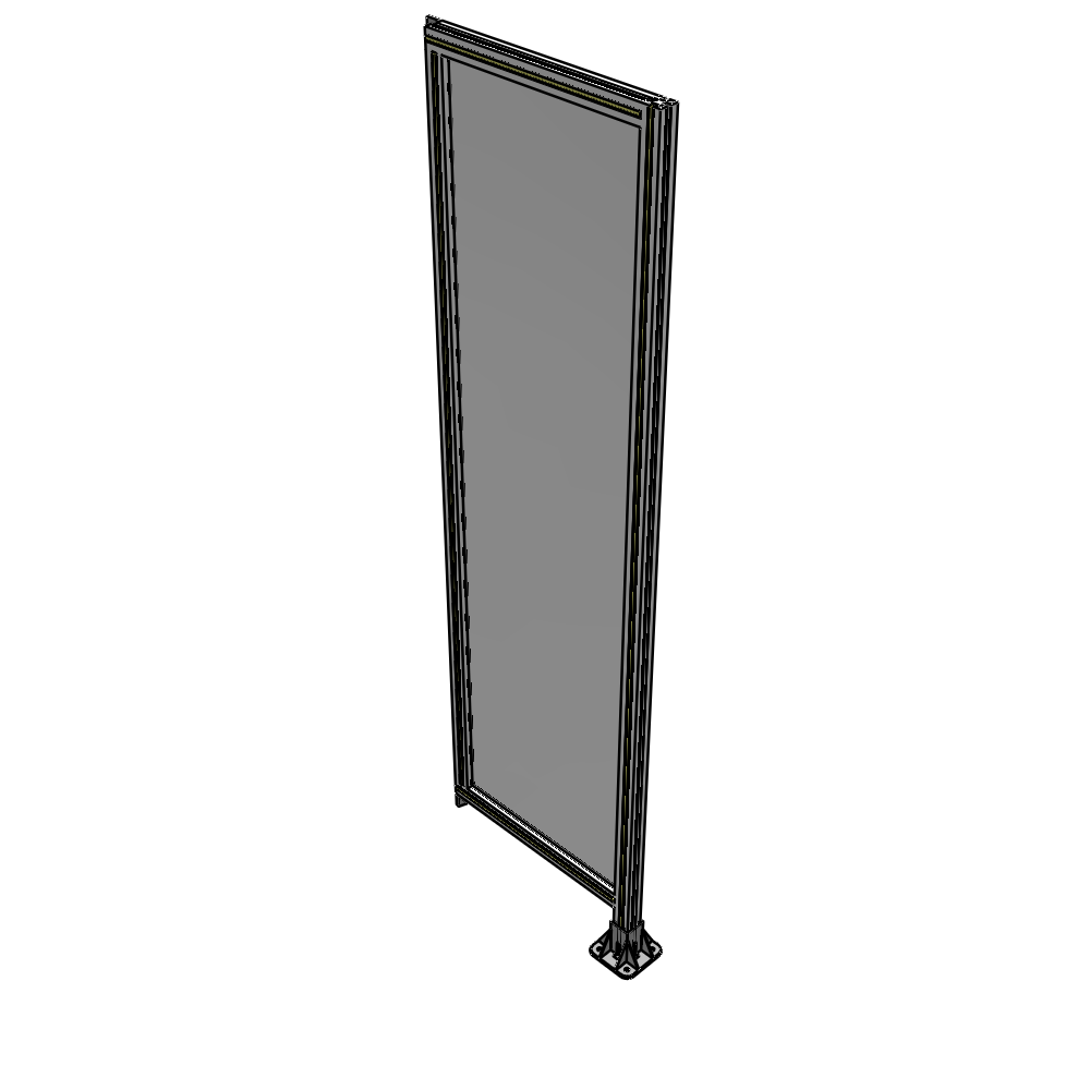 A2-2135-0600-0150-TYPFK SINGLE PANEL-LEG ON RIGHT WITH TIE PLATES AND ANGLE 2135MM X 600MM  1/4" POLYCARBONATE, AS A KIT