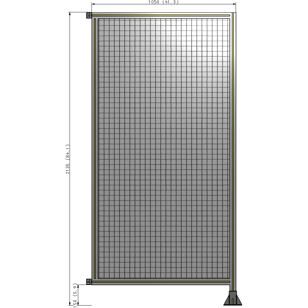 A2-2135-1050-0150-HYMFK SINGLE PANEL-LEG ON RIGHT WITH HINGES 2135MM X 1050MM 1" MESH, AS A KIT