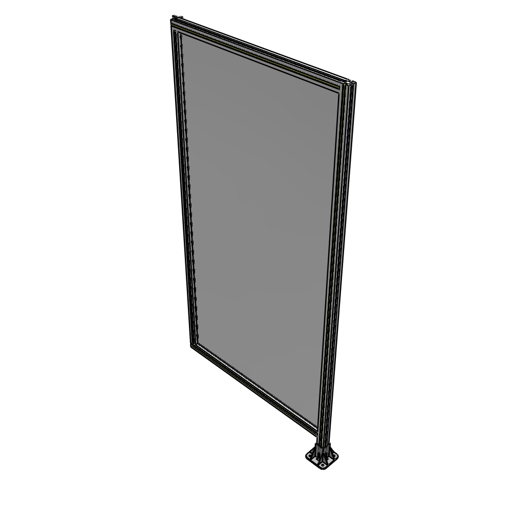 A2-2135-1050-0150-HYPFA SINGLE PANEL-LEG ON RIGHT WITH HINGES 2135MM X 1050MM  1/4" POLYCARBONATE, FULLY ASSEMBLED