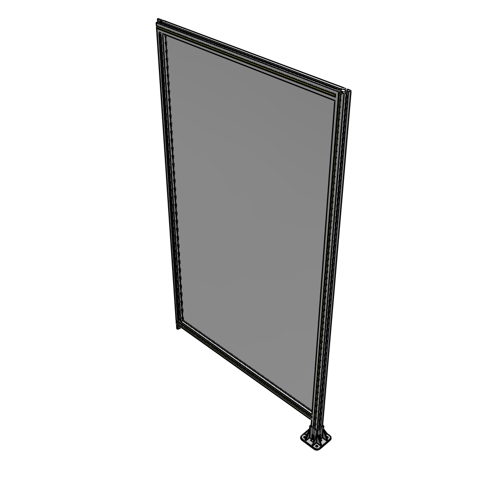 A2-2135-1200-0150-TYPFK SINGLE PANEL-LEG ON RIGHT WITH TIE PLATES AND ANGLE 2135MM X 1200MM 1/4" POLYCARBONATE, AS A KIT