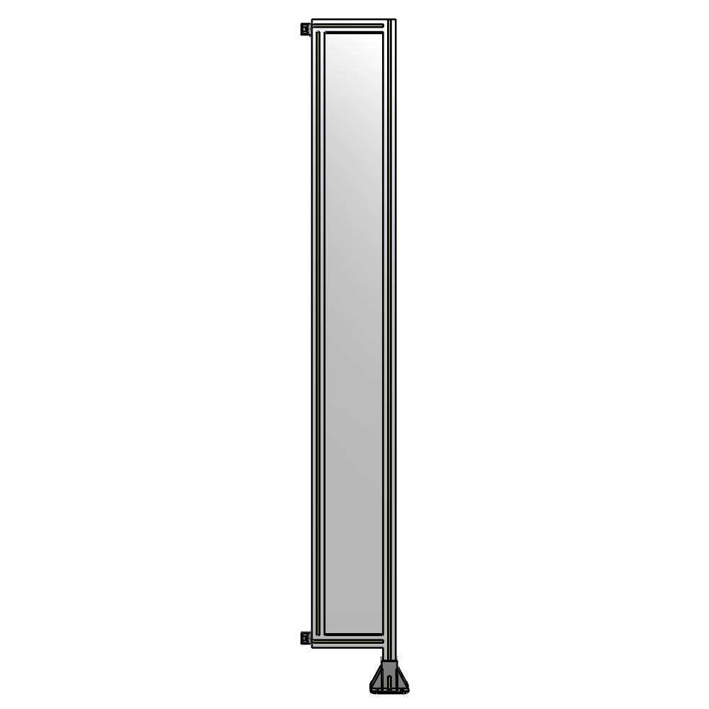 A2-2400-0300-0150-HYPFA SINGLE PANEL-LEG ON RIGHT WITH HINGES 2400MM X 300MM 1/4" POLYCARBONATE, FULLY ASSEMBLED