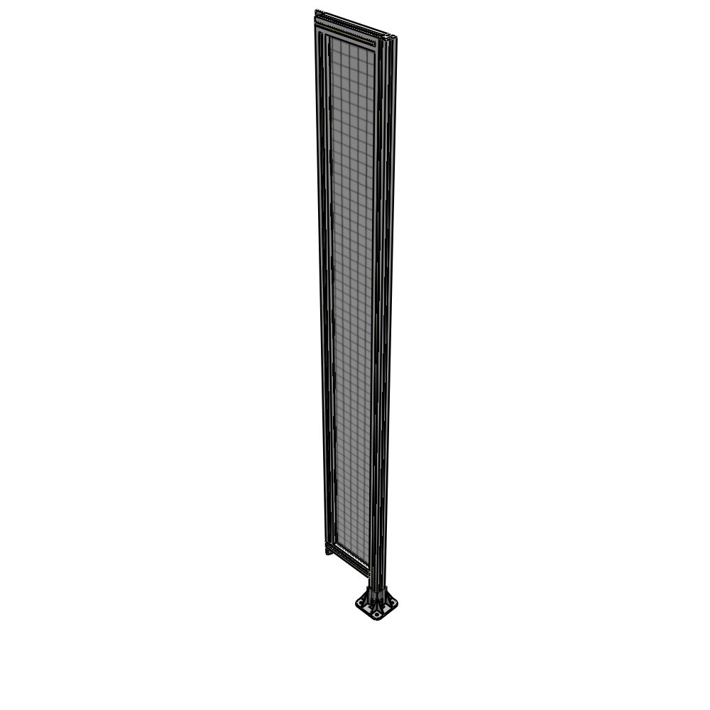 A2-2400-0300-0150-TYMFA SINGLE PANEL-LEG ON RIGHT WITH TIE PLATES AND ANGLE 2400MM X 300MM 1" MESH, FULLY ASSEMBLED