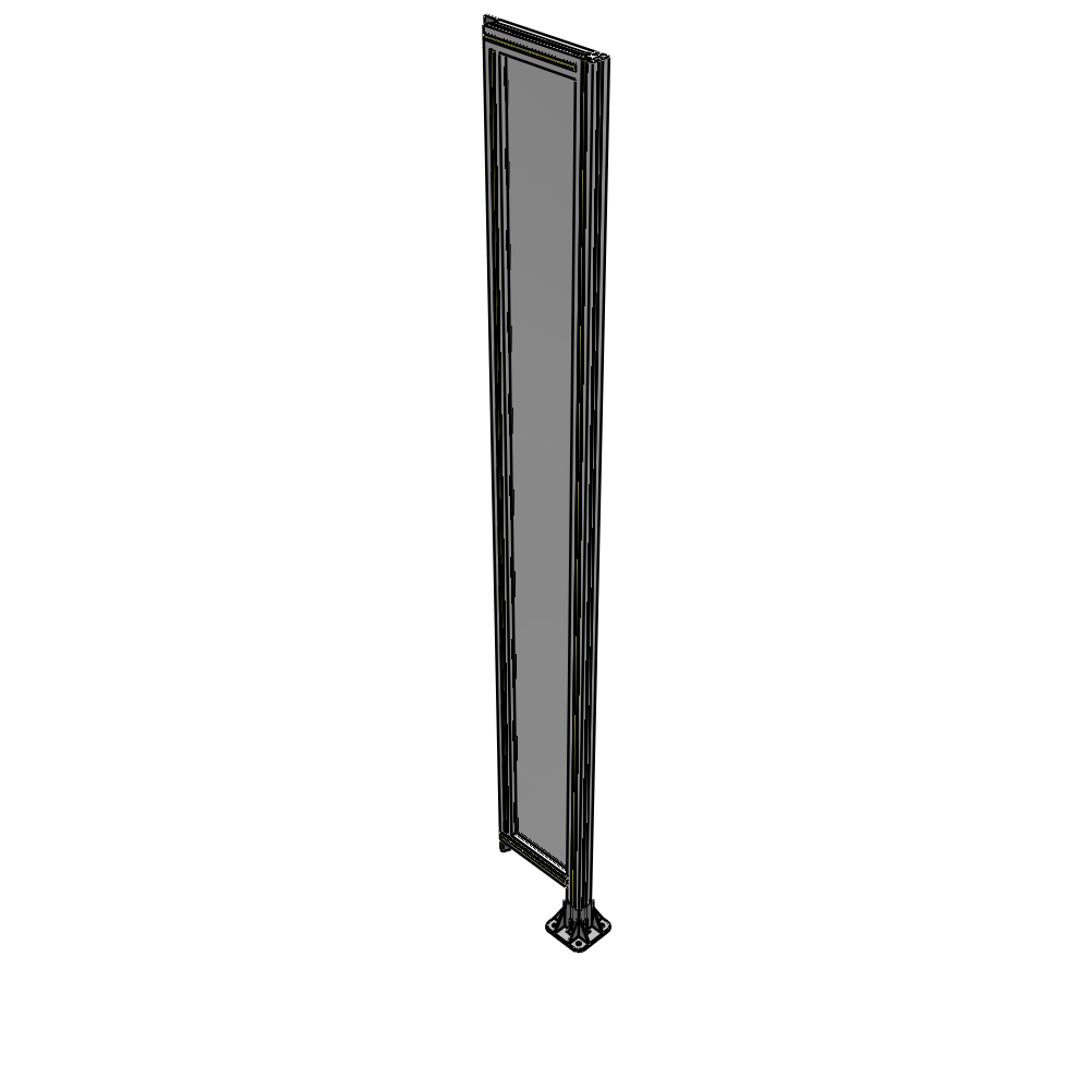 A2-2400-0300-0150-TYPFK SINGLE PANEL-LEG ON RIGHT WITH TIE PLATES AND ANGLE 2400MM X 300MM  1/4" POLYCARBONATE, AS A KIT