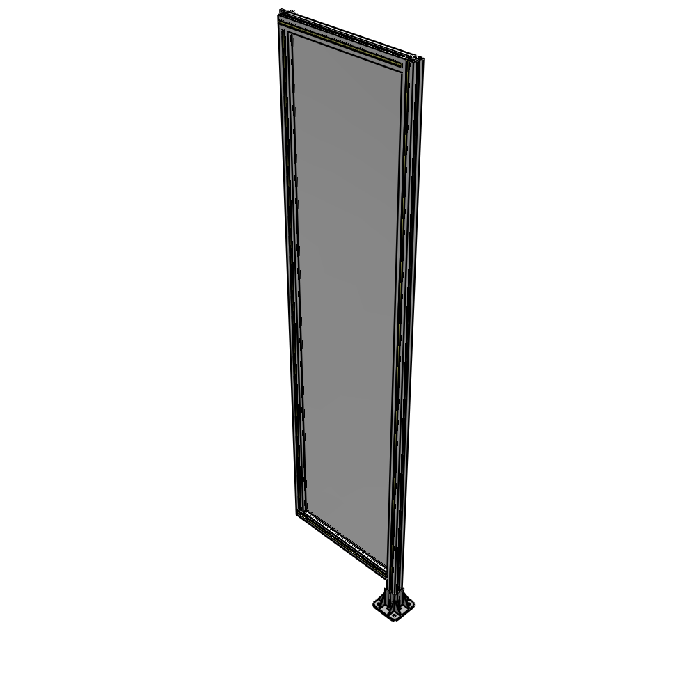 A2-2400-0600-0150-HYPFA SINGLE PANEL-LEG ON RIGHT WITH HINGES 2400MM X 600MM 1/4" POLYCARBONATE, ASSEMBLED
