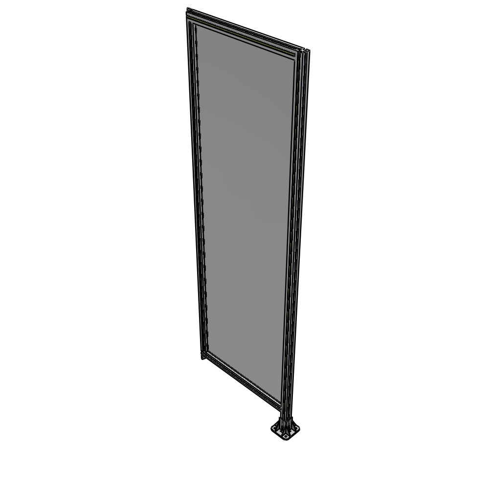 A2-2400-0750-0150-TYPFK SINGLE PANEL-LEG ON RIGHT WITH TIE PLATES AND ANGLE 2400MM X 750MM 1/4" POLYCARBONATE, AS A KIT