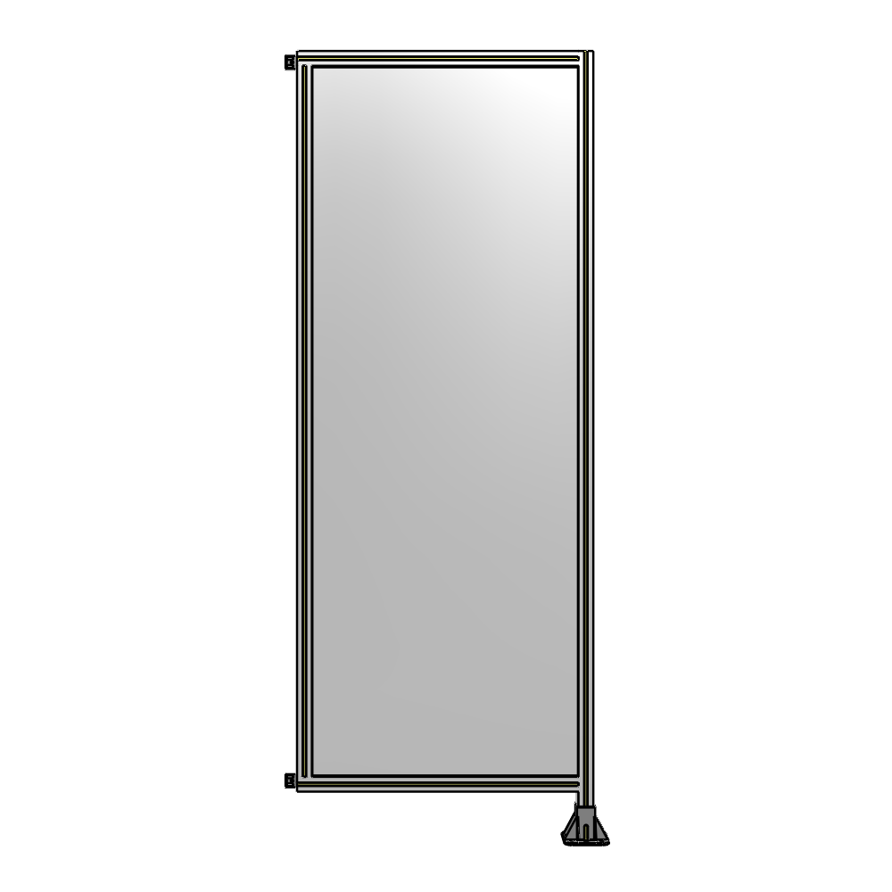 A2-2400-0900-0150-HYPFA SINGLE PANEL-LEG ON RIGHT WITH HINGES 2400MM X 900MM  1/4" POLYCARBONATE, FULLY ASSEMBLED