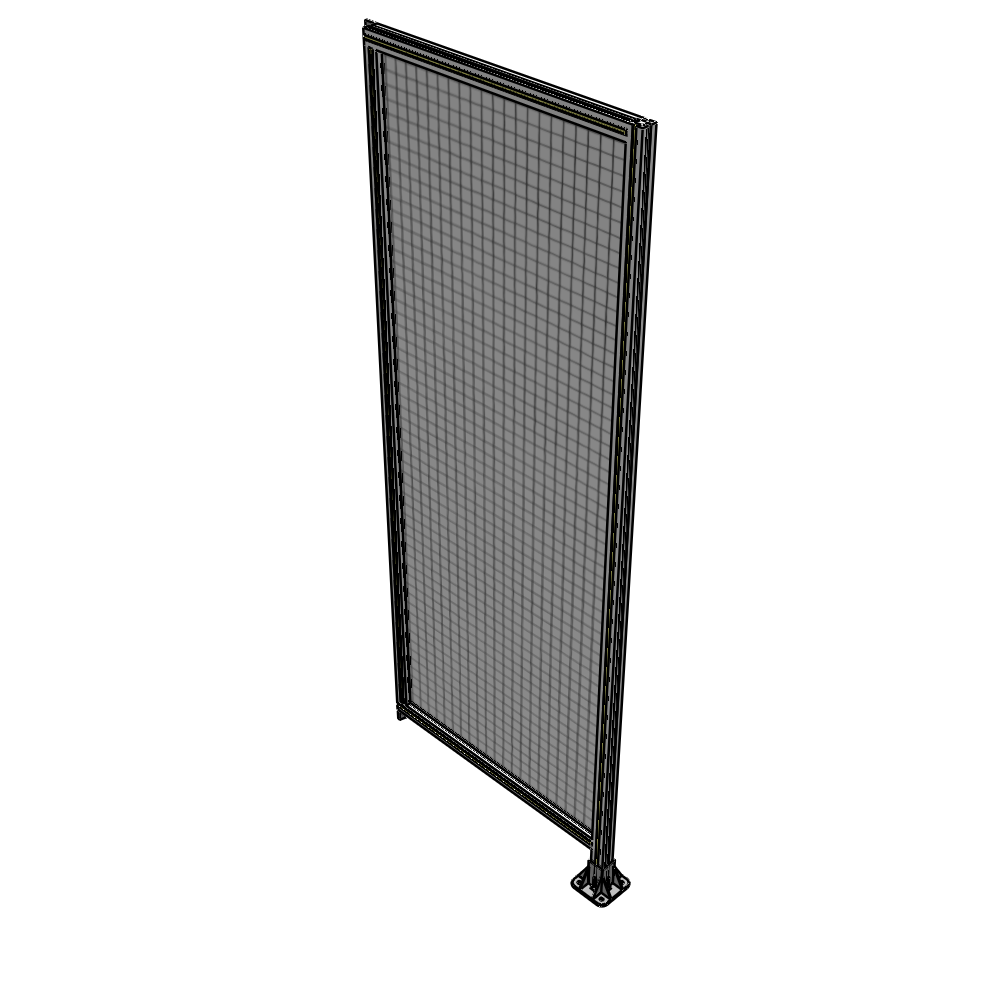 A2-2400-0900-0150-TYMFA SINGLE PANEL-LEG ON RIGHT WITH TIE PLATES AND ANGLE 2400MM X 900MM  1" MESH, FULLY ASSEMBLED