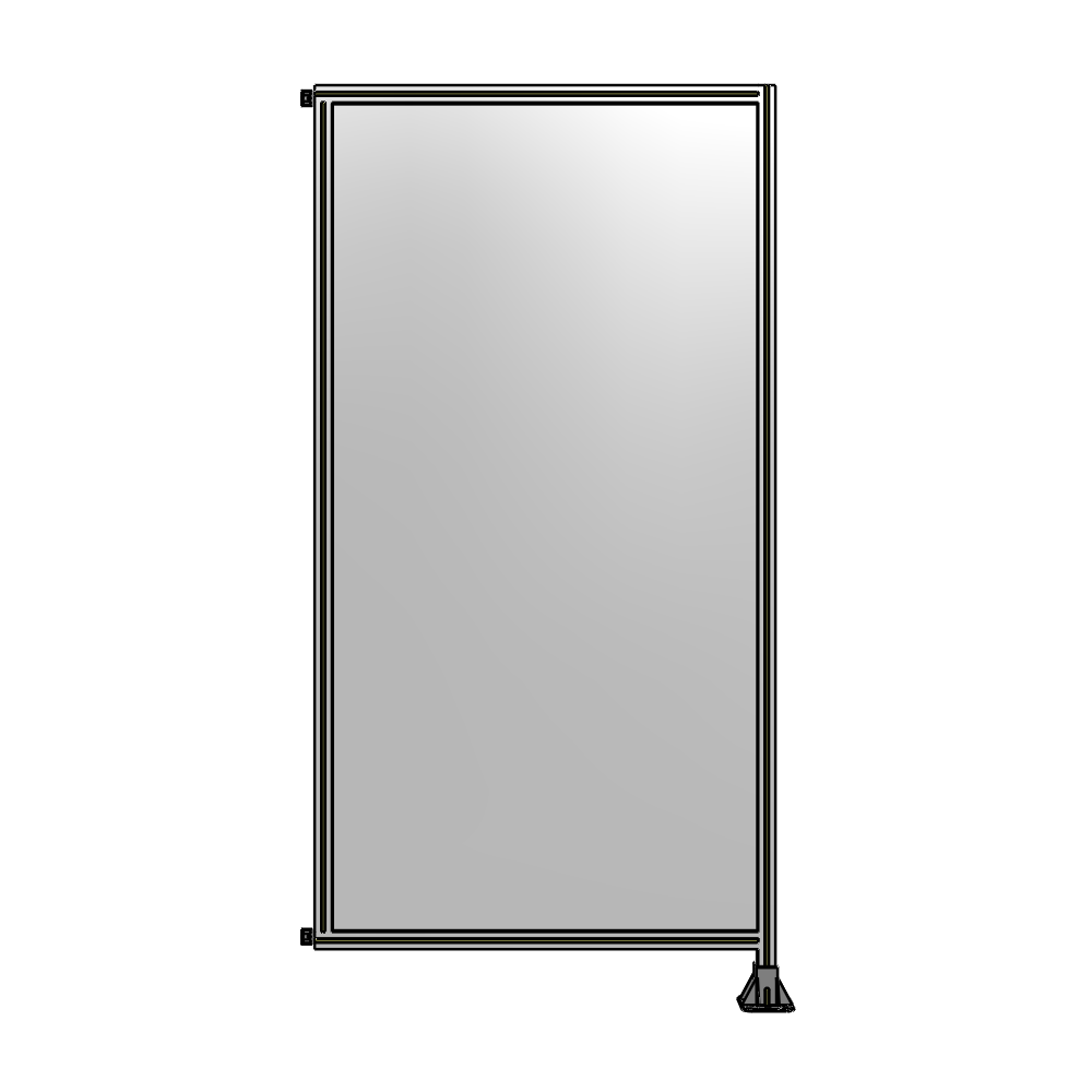 A2-2400-1200-0150-HYPFA SINGLE PANEL-LEG ON RIGHT WITH HINGES 2400MM X 1200MM 1/4" POLYCARBONATE, FULLY ASSEMBLED