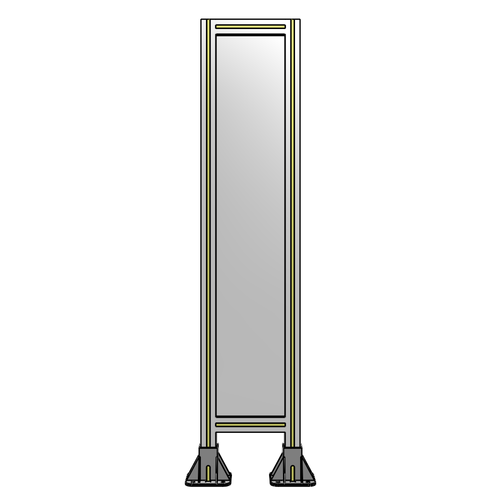 A3-1400-0300-0150-ZYPFA SINGLE PANEL-LEG ON BOTH SIDES 1400MM X 300MM 1/4" POLYCARBONATE, FULLY ASSEMBLED