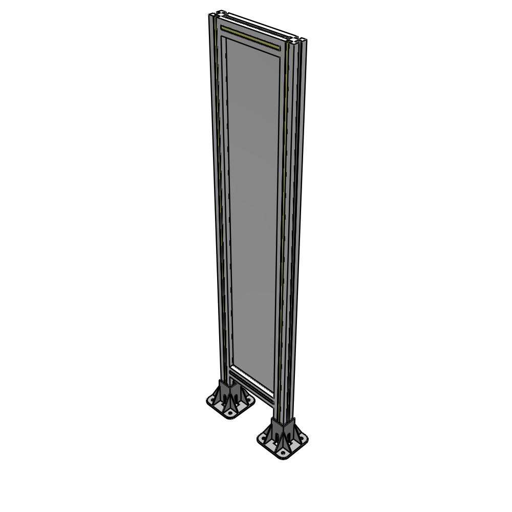 A3-1400-0300-0150-ZYPFK SINGLE PANEL-LEG ON BOTH SIDES 1400MM X 300MM 1/4" POLYCARBONATE, AS A KIT