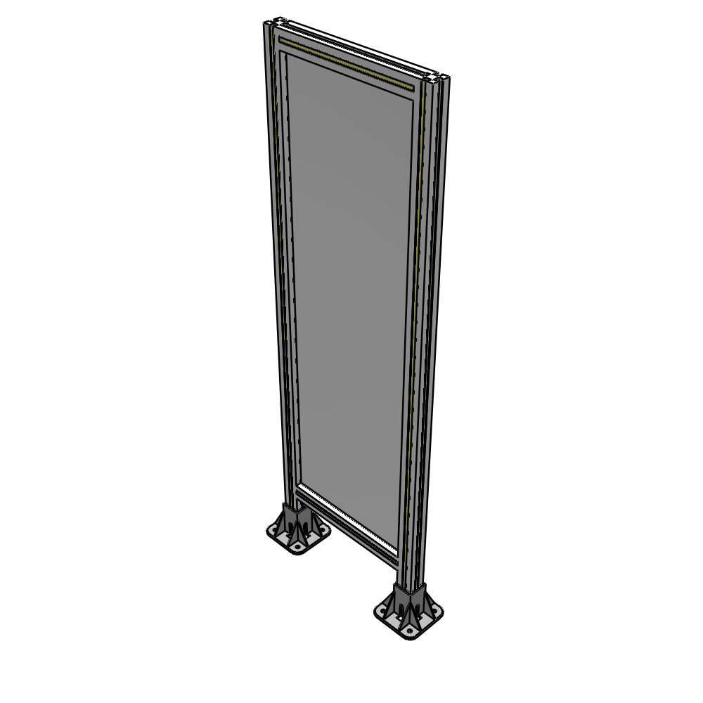 A3-1400-0450-0150-ZYPFA SINGLE PANEL-LEG ON BOTH SIDES 1400MM X 450MM 1/4" POLYCARBONATE, ASSEMBLED