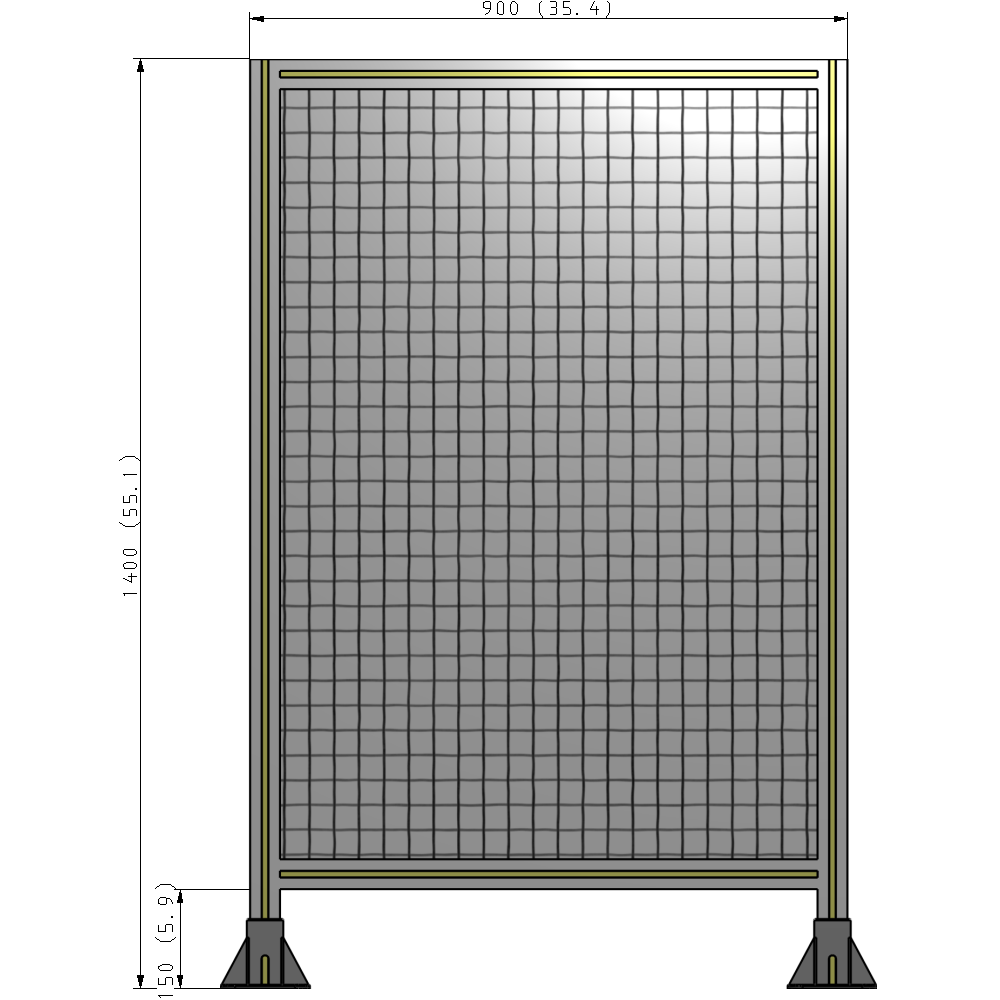 A3-1400-0900-0150-ZYMFA SINGLE PANEL-LEG ON  BOTH SIDES  1400MM X 900MM  1" MESH, FULLY ASSEMBLED
