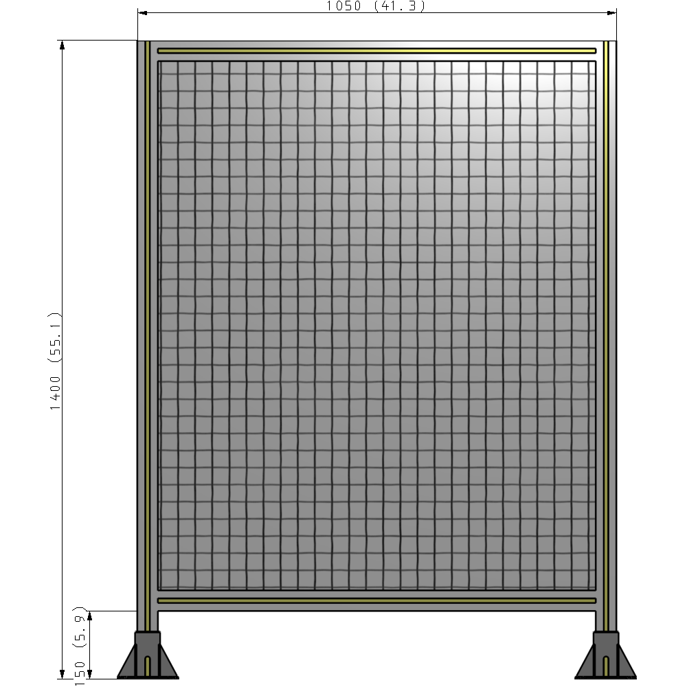 A3-1400-1050-0150-ZYMFA SINGLE PANEL-LEG ON BOTH SIDES 1400MM X 1050MM 1" MESH, FULLY ASSEMBLED