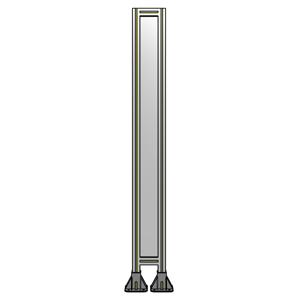 A3-1700-0200-0150-ZYPFK SINGLE PANEL-LEG ON BOTH SIDES 1700MM X 200MM 1/4" POLYCARBONATE, AS A KIT