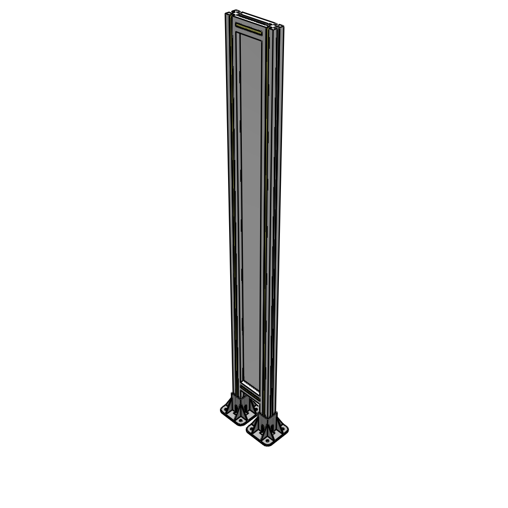 A3-1700-0200-0150-ZYPFK SINGLE PANEL-LEG ON BOTH SIDES 1700MM X 200MM 1/4" POLYCARBONATE, AS A KIT
