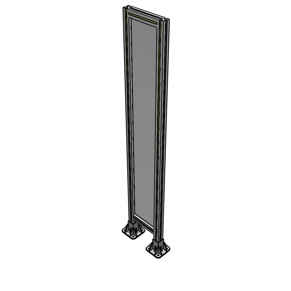 A3-1700-0300-0150-ZYPFK SINGLE PANEL-LEG ON BOTH SIDES 1700MM X 300MM 1/4" POLYCARBONATE, AS A KIT