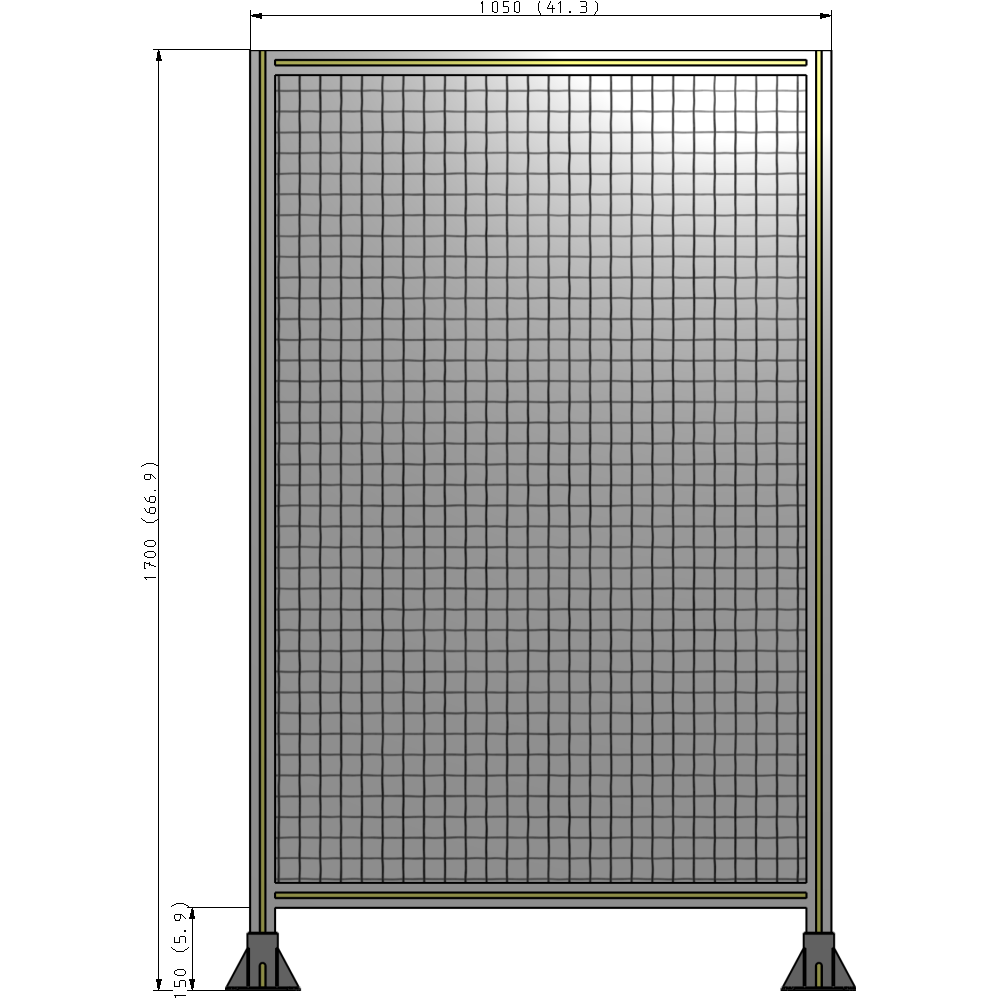 A3-1700-1050-0150-ZYMFA SINGLE PANEL-LEG ON BOTH SIDES 1700MM X 1050MM 1" MESH, FULLY ASSEMBLED
