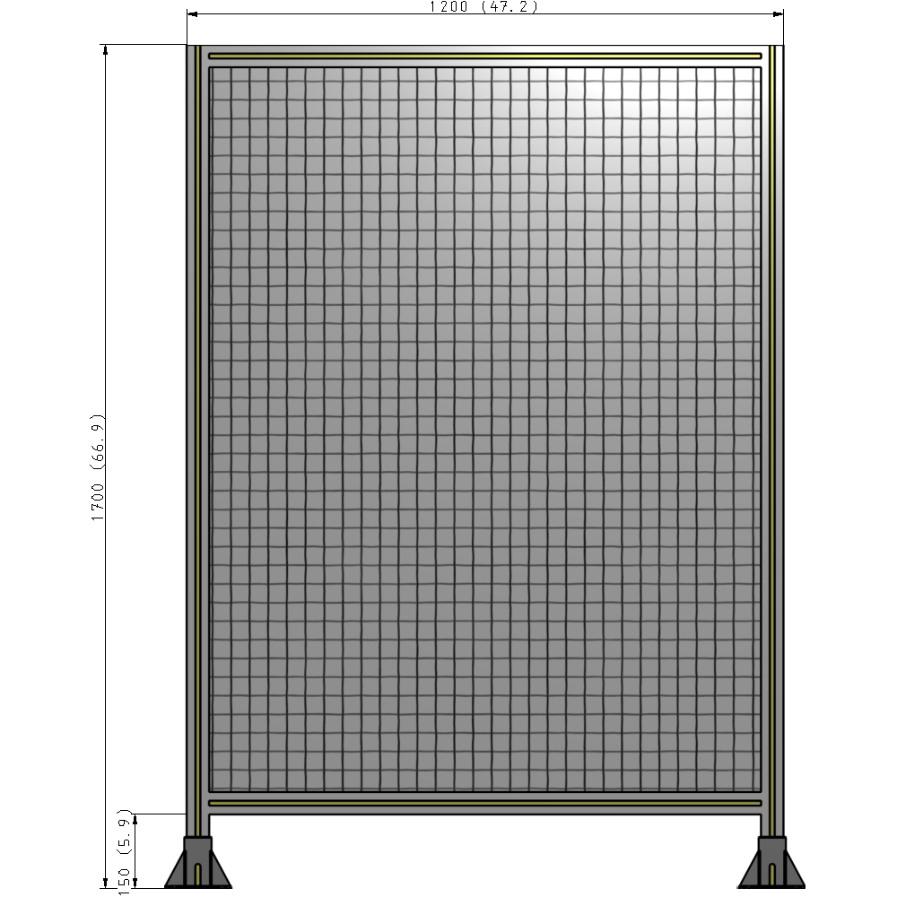 A3-1700-1200-0150-ZYMFK SINGLE PANEL-LEG ON BOTH SIDES 1700MM X 1200MM 1" MESH, AS A KIT