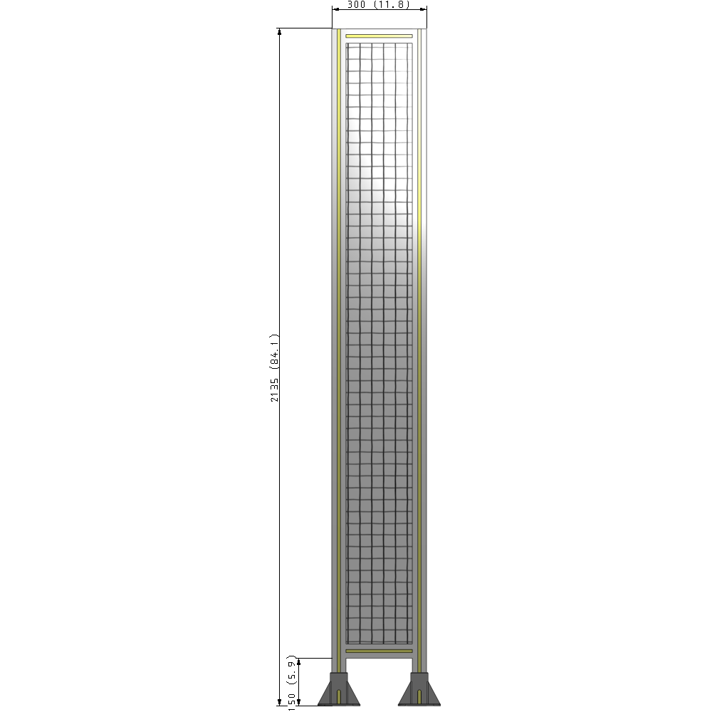 A3-2135-0300-0150-ZYMFK SINGLE PANEL-LEG ON  BOTH SIDES  2135MM X 300MM  1" MESH, AS A KIT
