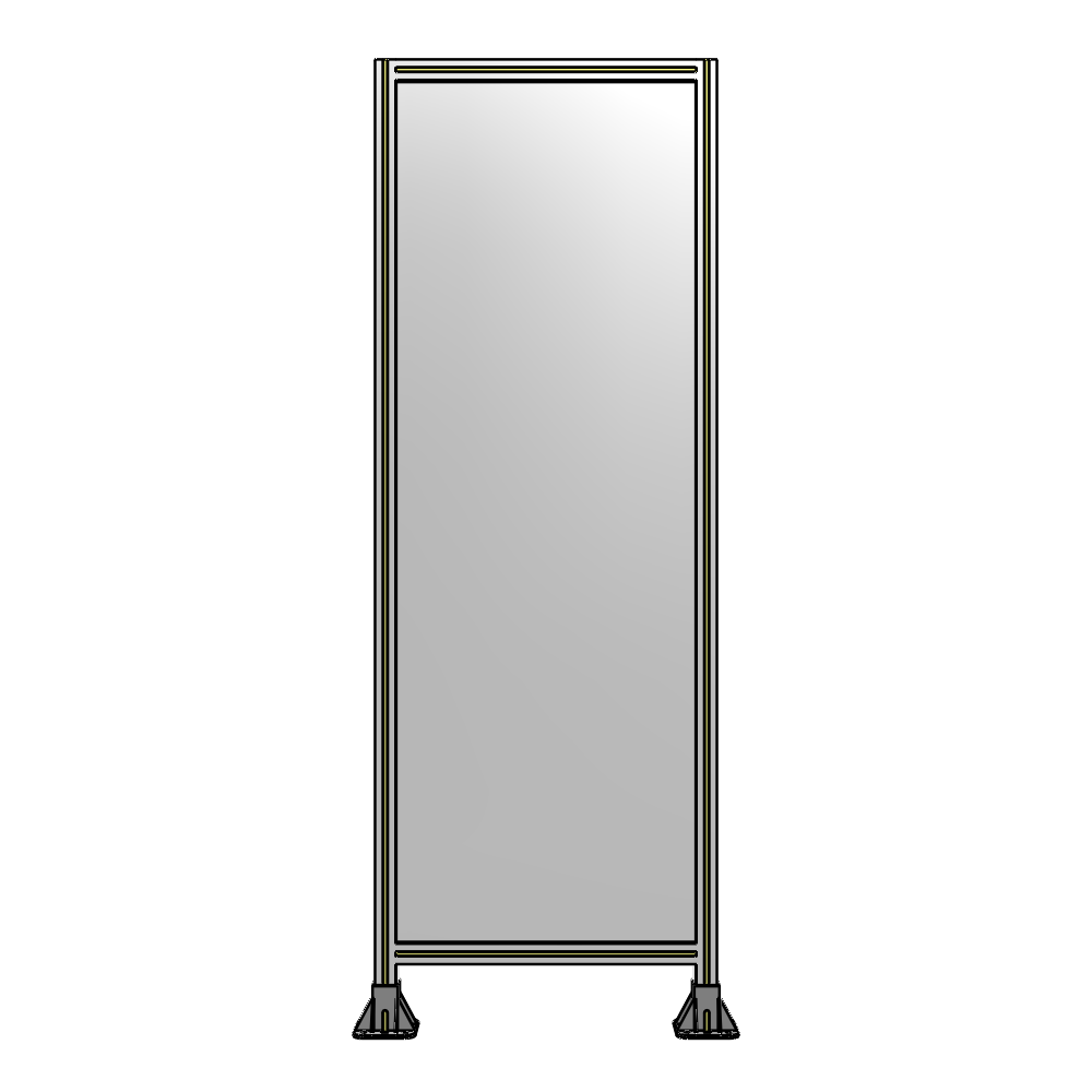 A3-2135-0750-0150-ZYPFA SINGLE PANEL-LEG ON  BOTH SIDES  2135MM X 750MM  1/4" POLYCARBONATE, ASSEMBLED