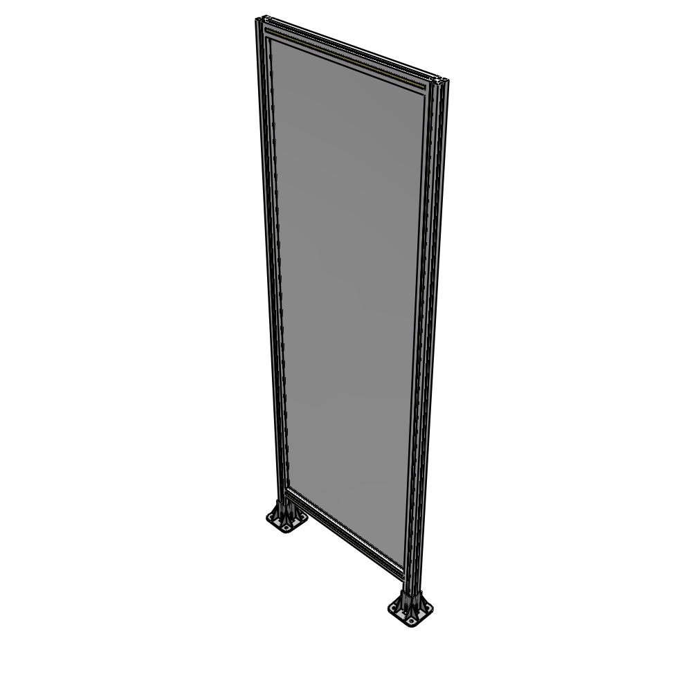 A3-2135-0750-0150-ZYPFA SINGLE PANEL-LEG ON  BOTH SIDES  2135MM X 750MM  1/4" POLYCARBONATE, ASSEMBLED