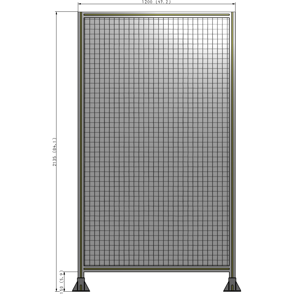 A3-2135-1200-0150-ZYMFK SINGLE PANEL-LEG ON BOTH SIDES 2135MM X 1200MM 1" MESH, AS A KIT