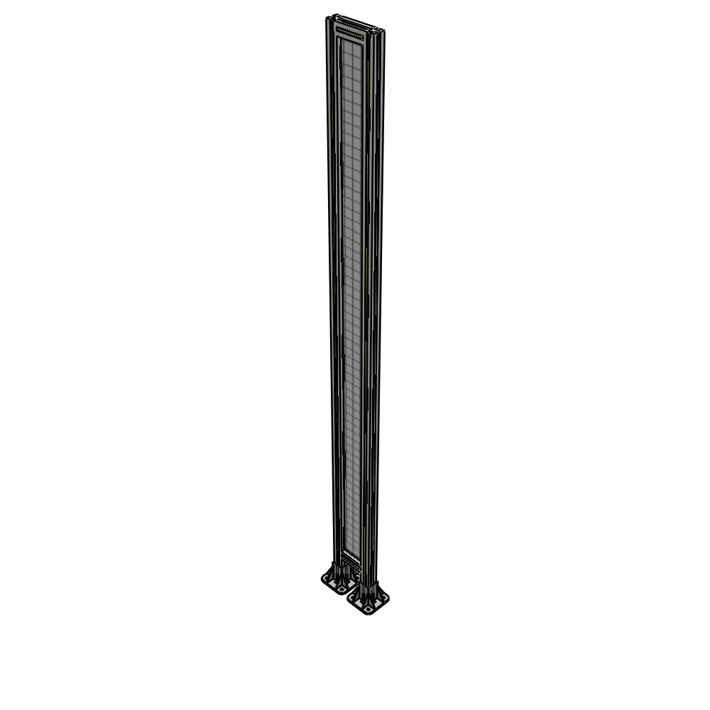 A3-2400-0200-0150-ZYMFA SINGLE PANEL-LEG ON BOTH SIDES 2400MM X 200MM 1" MESH, FULLY ASSEMBLED