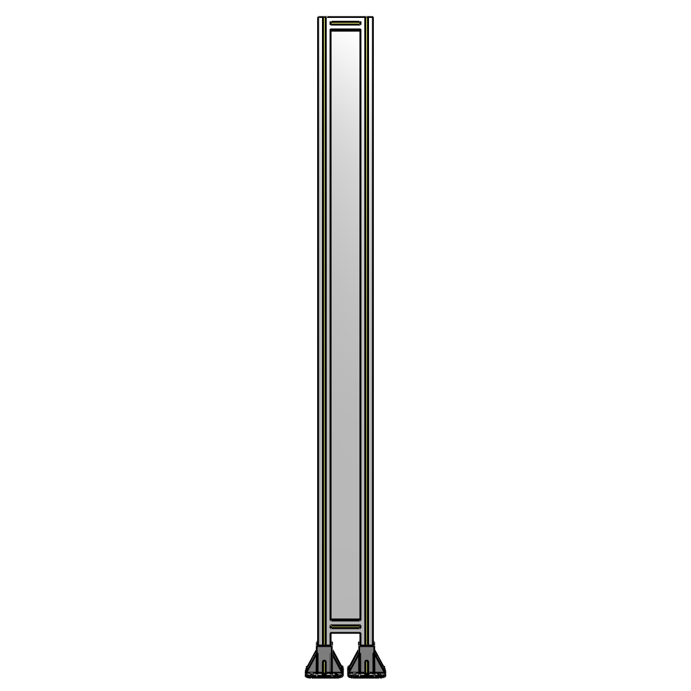 A3-2400-0200-0150-ZYPFK SINGLE PANEL-LEG ON BOTH SIDES 2400MM X 200MM 1/4" POLYCARBONATE, AS A KIT