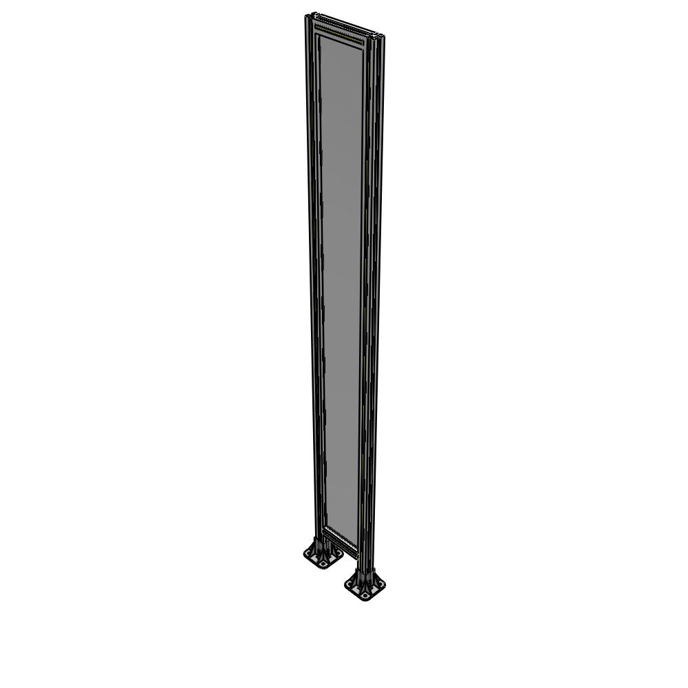 A3-2400-0300-0150-ZYPFK SINGLE PANEL-LEG ON BOTH SIDES 2400MM X 300MM 1/4" POLYCARBONATE, AS A KIT