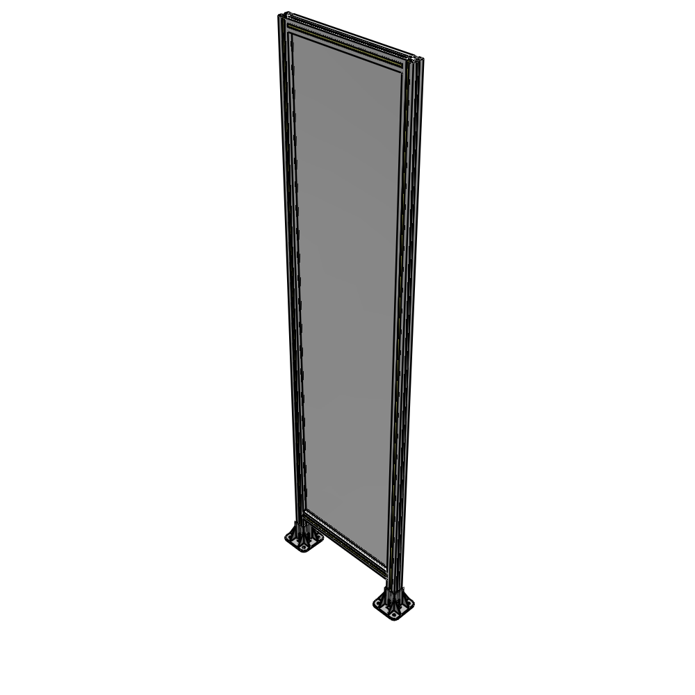 A3-2400-0600-0150-ZYPFK SINGLE PANEL-LEG ON BOTH SIDES 2400MM X 600MM 1/4" POLYCARBONATE, AS A KIT