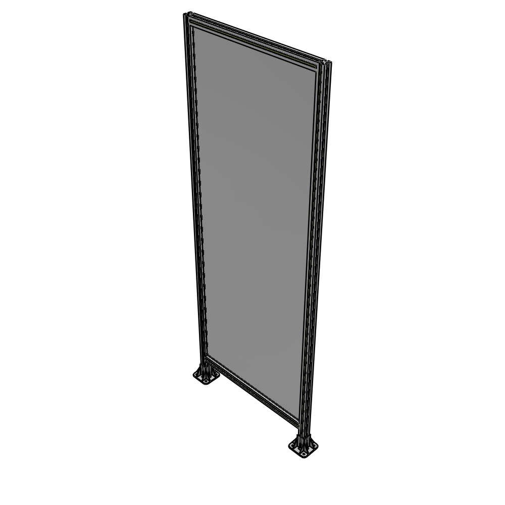 A3-2400-0900-0150-ZYPFK SINGLE PANEL-LEG ON  BOTH SIDES  2400MM X 900MM  1/4" POLYCARBONATE, AS A KIT