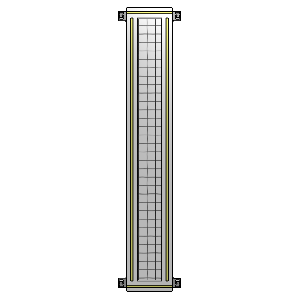 A4-1400-0200-0150-HYMZK SINGLE PANEL-NO LEGS WITH HINGES 1400MM X 200MM 1" MESH, AS A KIT