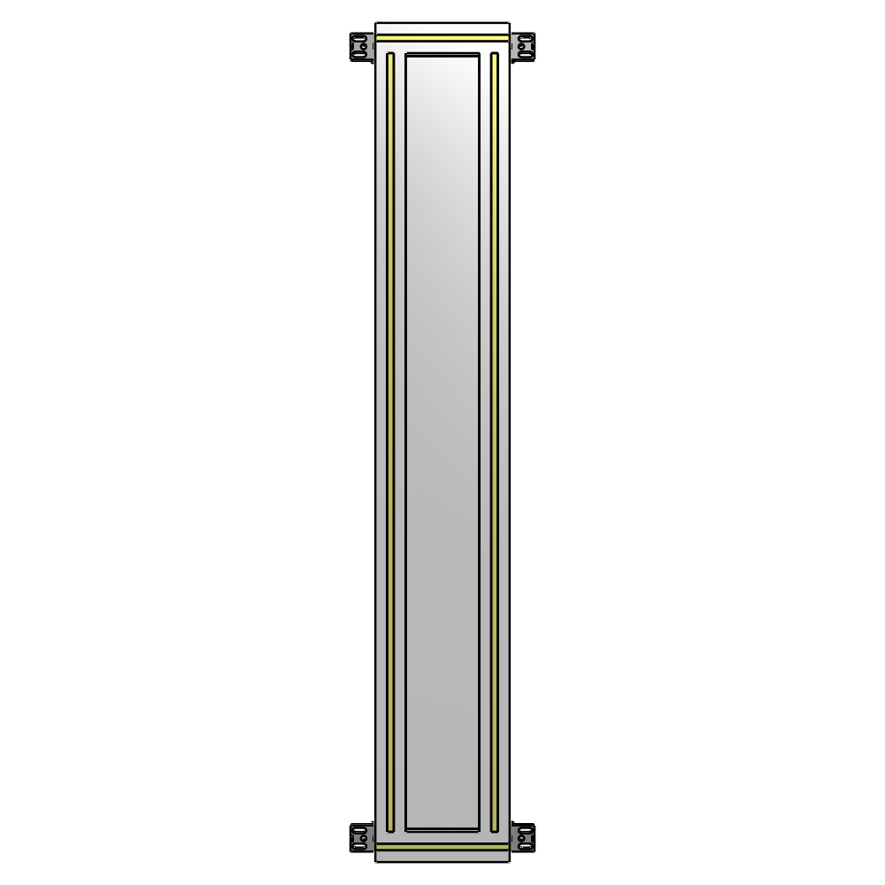 A4-1400-0200-0150-HYPZK SINGLE PANEL-NO LEGS WITH HINGES 1400MM X 200MM 1/4" POLYCARBONATE, AS A KIT
