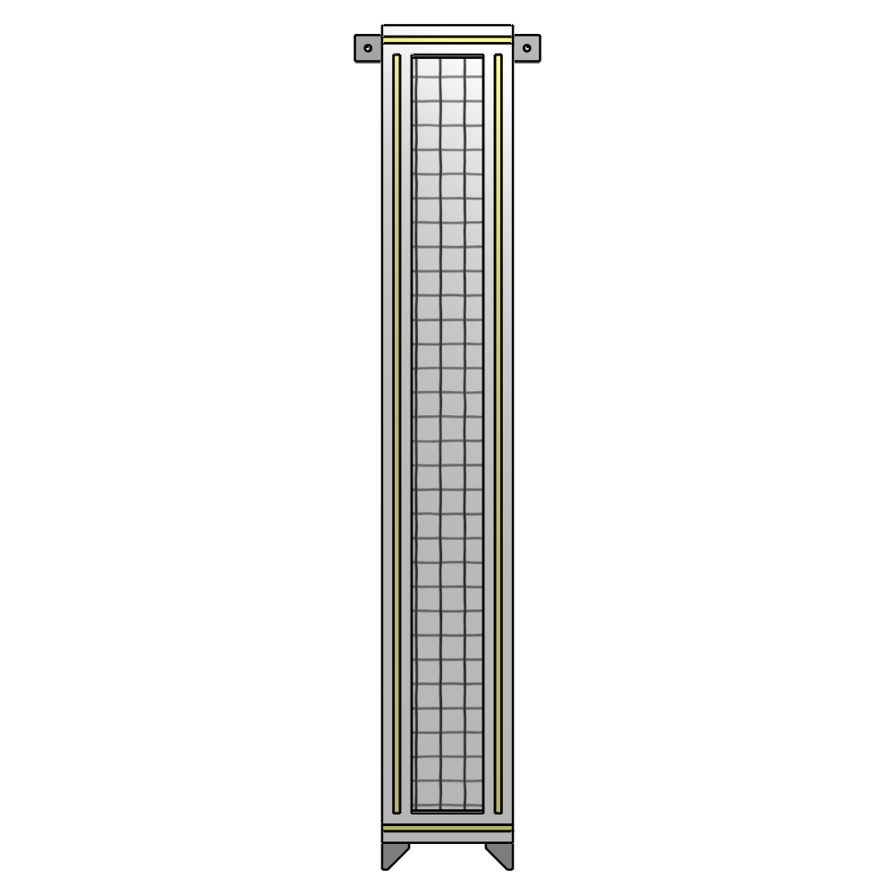 A4-1400-0200-0150-TYMZK SINGLE PANEL-NO LEGS WITH TIE PLATES AND ANGLE 1400MM X 200MM 1" MESH, AS A KIT