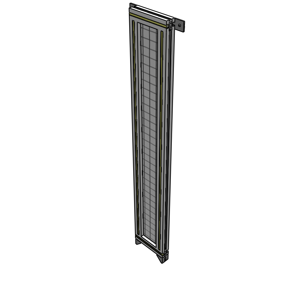 A4-1400-0200-0150-TYMZK SINGLE PANEL-NO LEGS WITH TIE PLATES AND ANGLE 1400MM X 200MM 1" MESH, AS A KIT