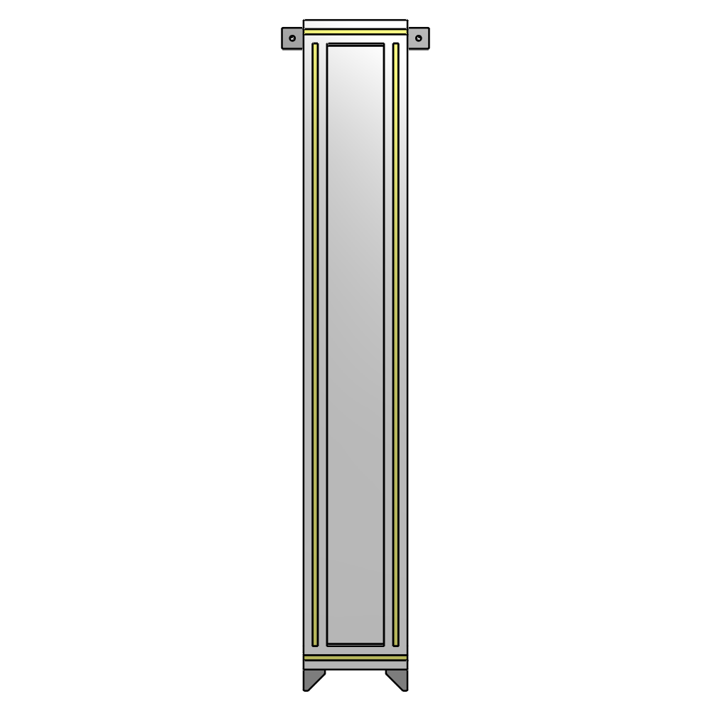 A4-1400-0200-0150-TYPZK SINGLE PANEL-NO LEGS WITH TIE PLATES AND ANGLE 1400MM X 200MM 1/4" POLYCARBONATE, AS A KIT