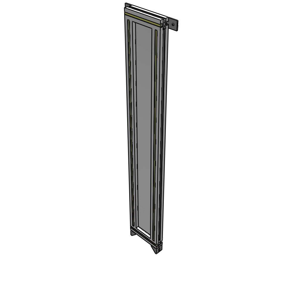 A4-1400-0200-0150-TYPZK SINGLE PANEL-NO LEGS WITH TIE PLATES AND ANGLE 1400MM X 200MM 1/4" POLYCARBONATE, AS A KIT