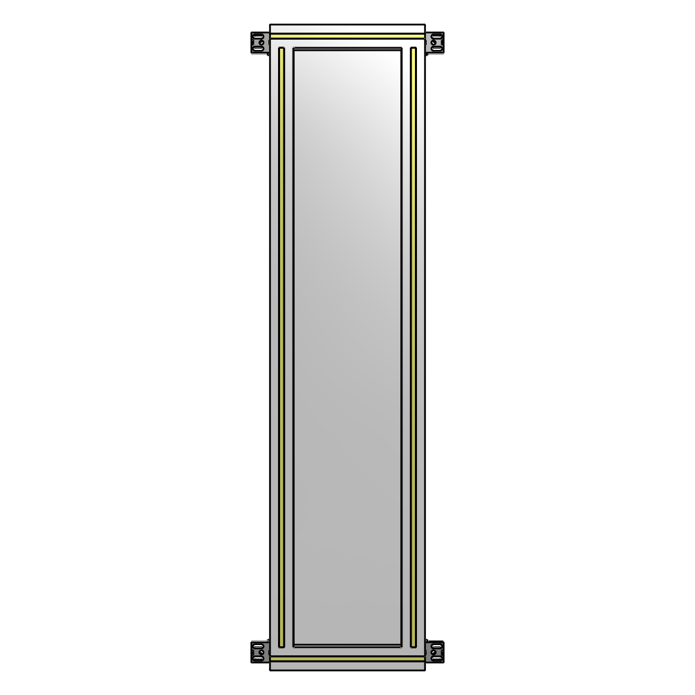 A4-1400-0300-0150-HYPZK SINGLE PANEL-NO LEGS WITH HINGES 1400MM X 300MM 1/4" POLYCARBONATE, AS A KIT