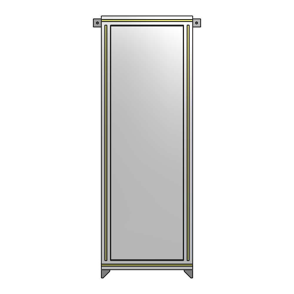 A4-1400-0450-0150-TYPZK SINGLE PANEL-NO LEGS WITH TIE PLATES AND ANGLE 1400MM X 450MM 1/4" POLYCARBONATE, AS A KIT