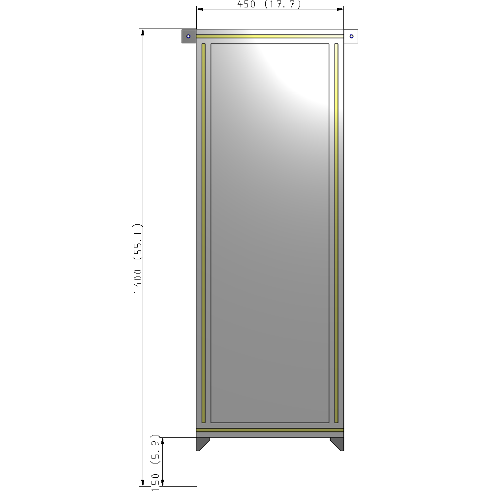 A4-1400-0450-0150-TYPZK SINGLE PANEL-NO LEGS WITH TIE PLATES AND ANGLE 1400MM X 450MM 1/4" POLYCARBONATE, AS A KIT