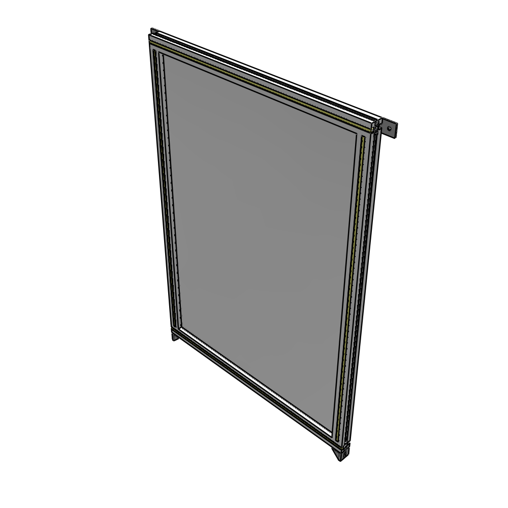 A4-1400-0900-0150-TYPZK SINGLE PANEL-NO LEGS WITH TIE PLATES AND ANGLE 1400MM X 900MM 1/4" POLYCARBONATE, AS A KIT