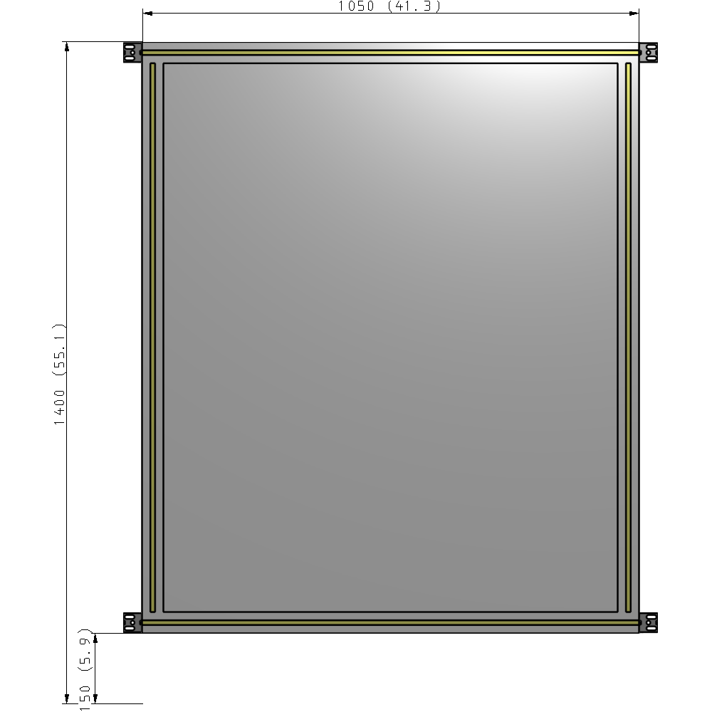 A4-1400-1050-0150-HYPZK SINGLE PANEL-NO LEGS WITH HINGES 1400MM X 1050MM 1/4" POLYCARBONATE, AS A KIT