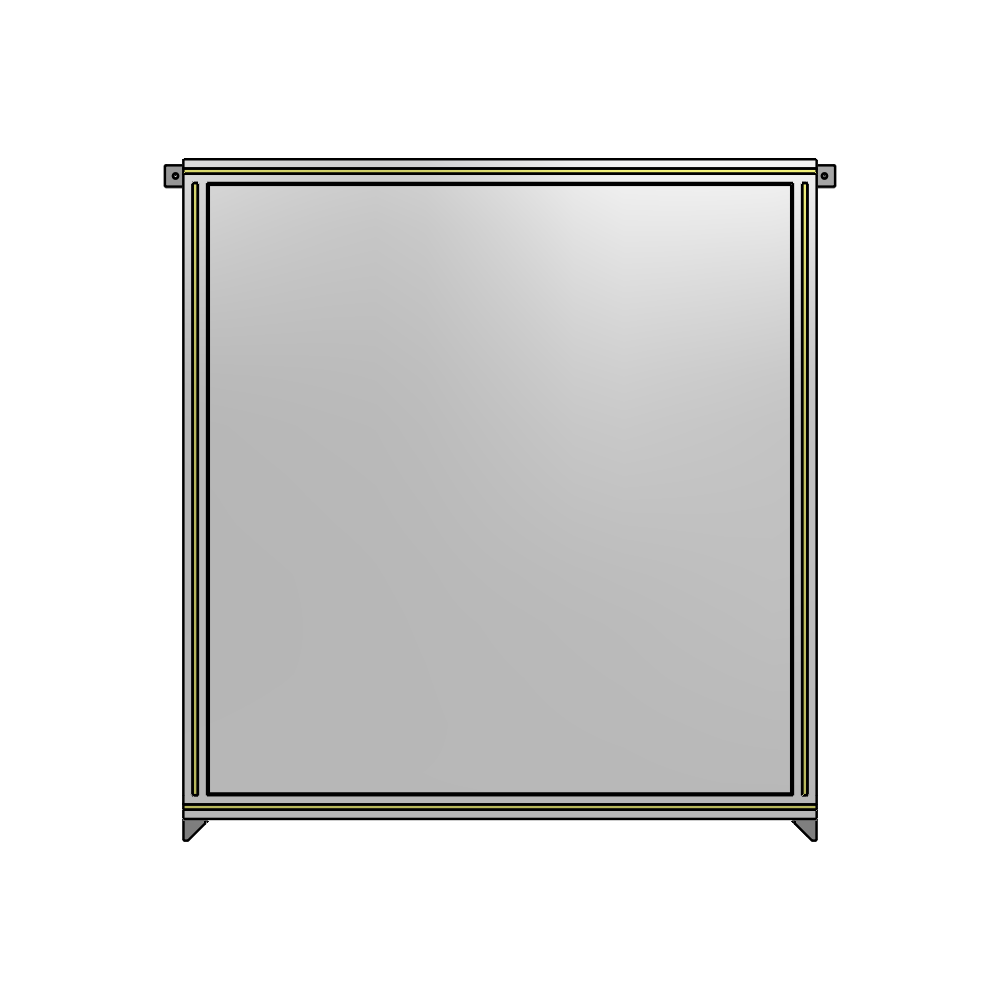 A4-1400-1200-0150-TYPZA SINGLE PANEL-NO LEGS WITH TIE PLATES AND ANGLE 1400MM X 1200MM  1/4" POLYCARBONATE, ASSEMBLED