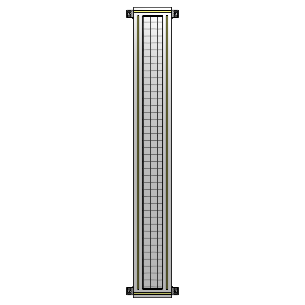 A4-1700-0200-0150-HYMZK SINGLE PANEL-NO LEGS WITH HINGES 1700MM X 200MM 1" MESH, AS A KIT