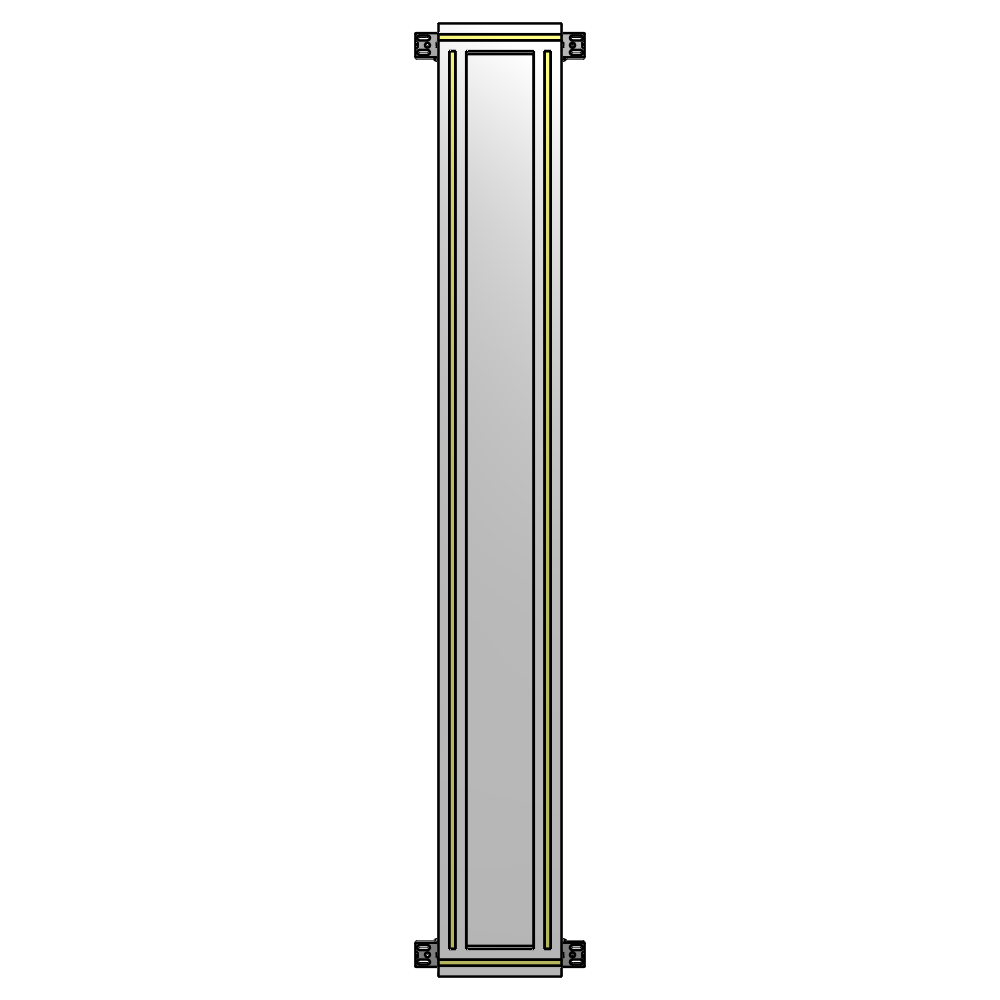 A4-1700-0200-0150-HYPZA SINGLE PANEL-NO LEGS WITH HINGES 1700MM X 200MM  1/4" POLYCARBONATE, FULLY ASSEMBLED