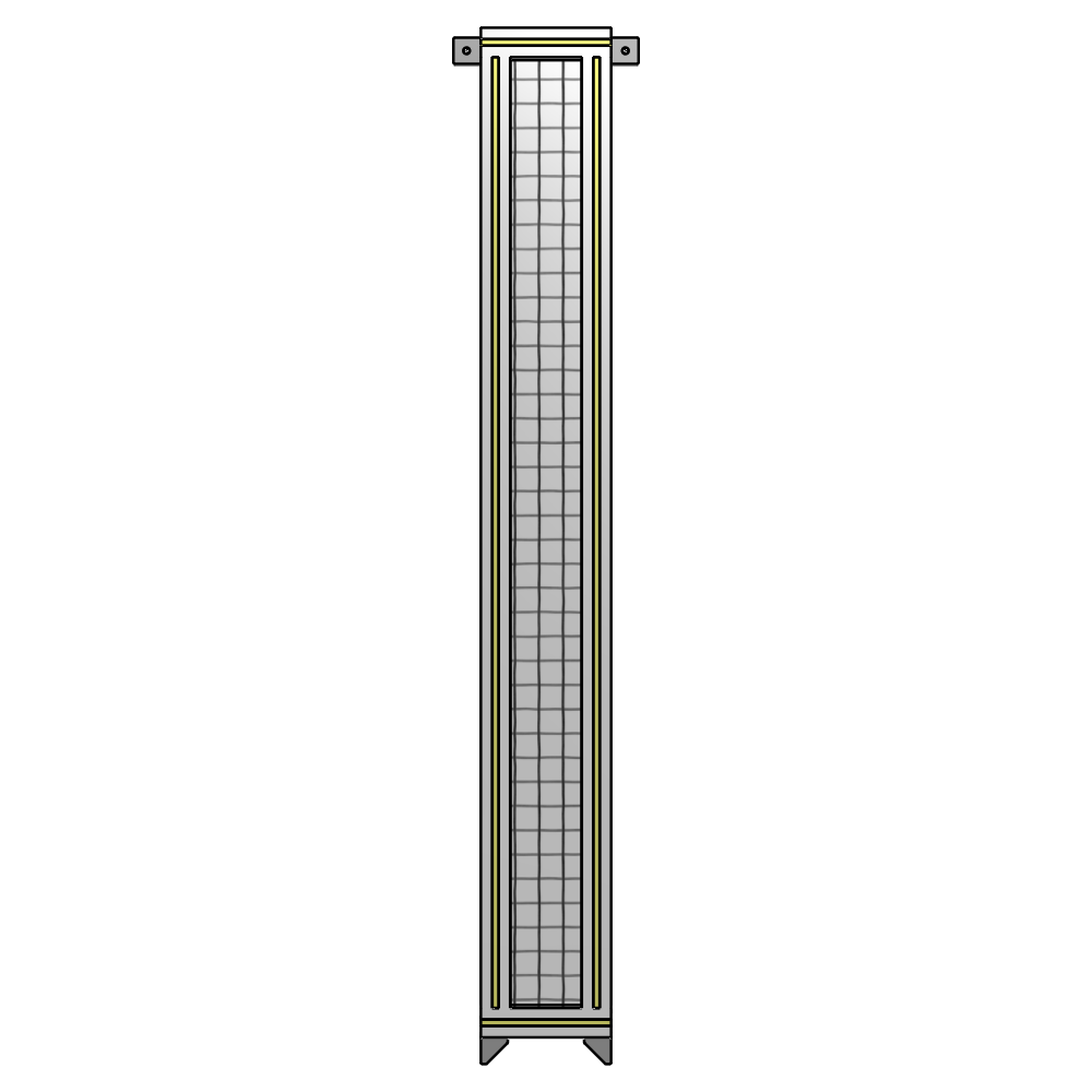 A4-1700-0200-0150-TYMZK SINGLE PANEL-NO LEGS WITH TIE PLATES AND ANGLE 1700MM X 200MM 1" MESH, AS A KIT
