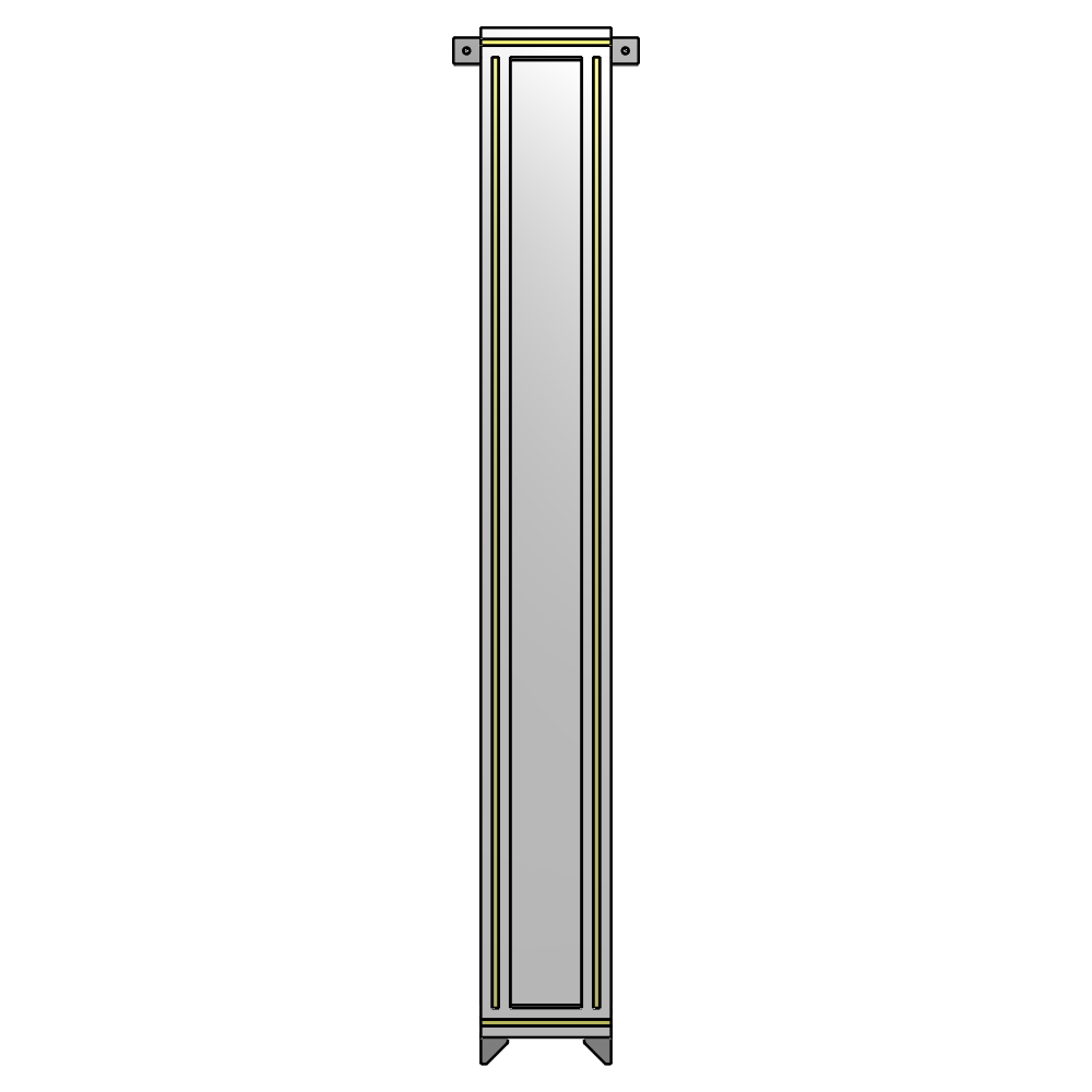 A4-1700-0200-0150-TYPZK SINGLE PANEL-NO LEGS WITH TIE PLATES AND ANGLE 1700MM X 200MM  1/4" POLYCARBONATE, AS A KIT