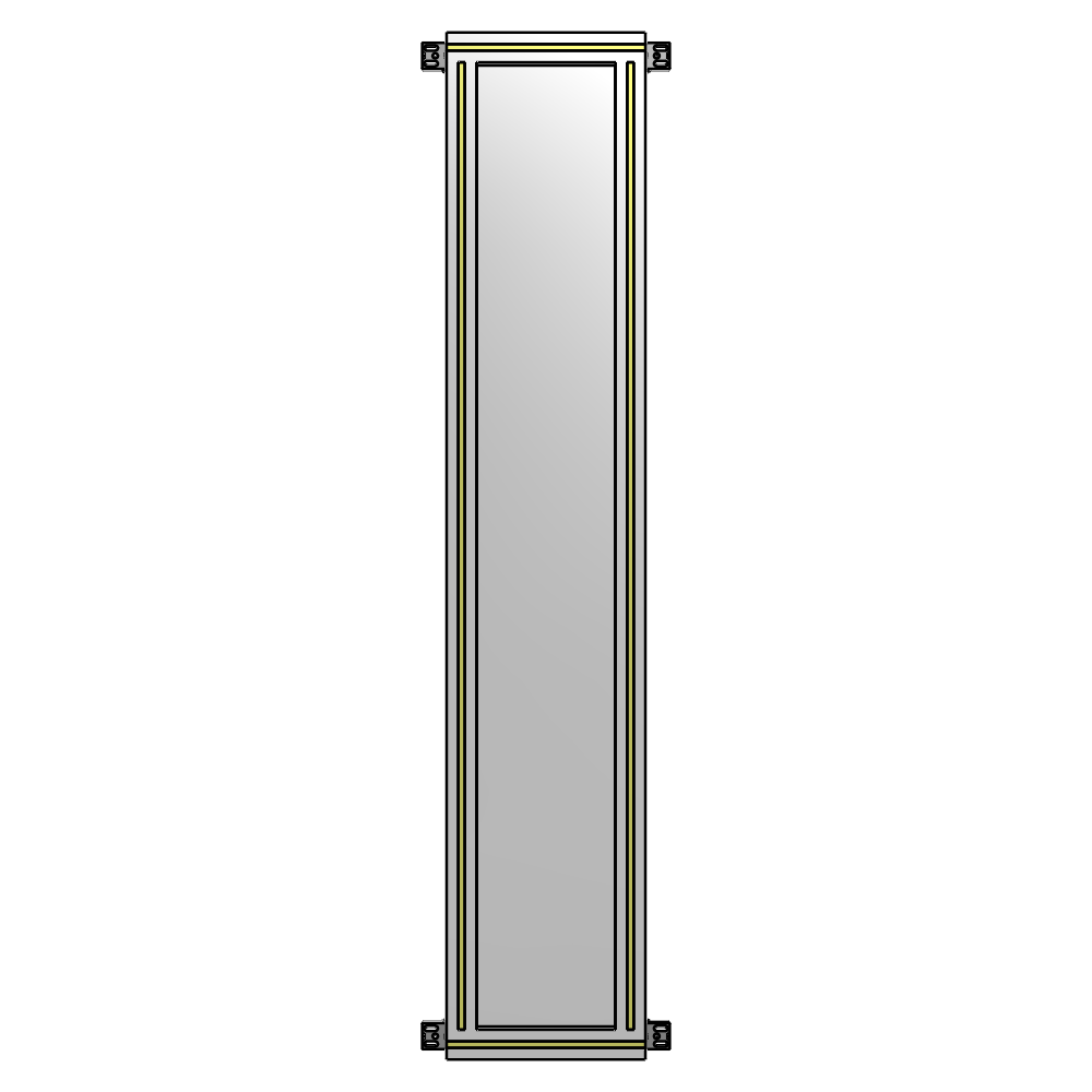A4-1700-0300-0150-HYPZA SINGLE PANEL-NO LEGS WITH HINGES 1700MM X 300MM 1/4" POLYCARBONATE, FULLY ASSEMBLED