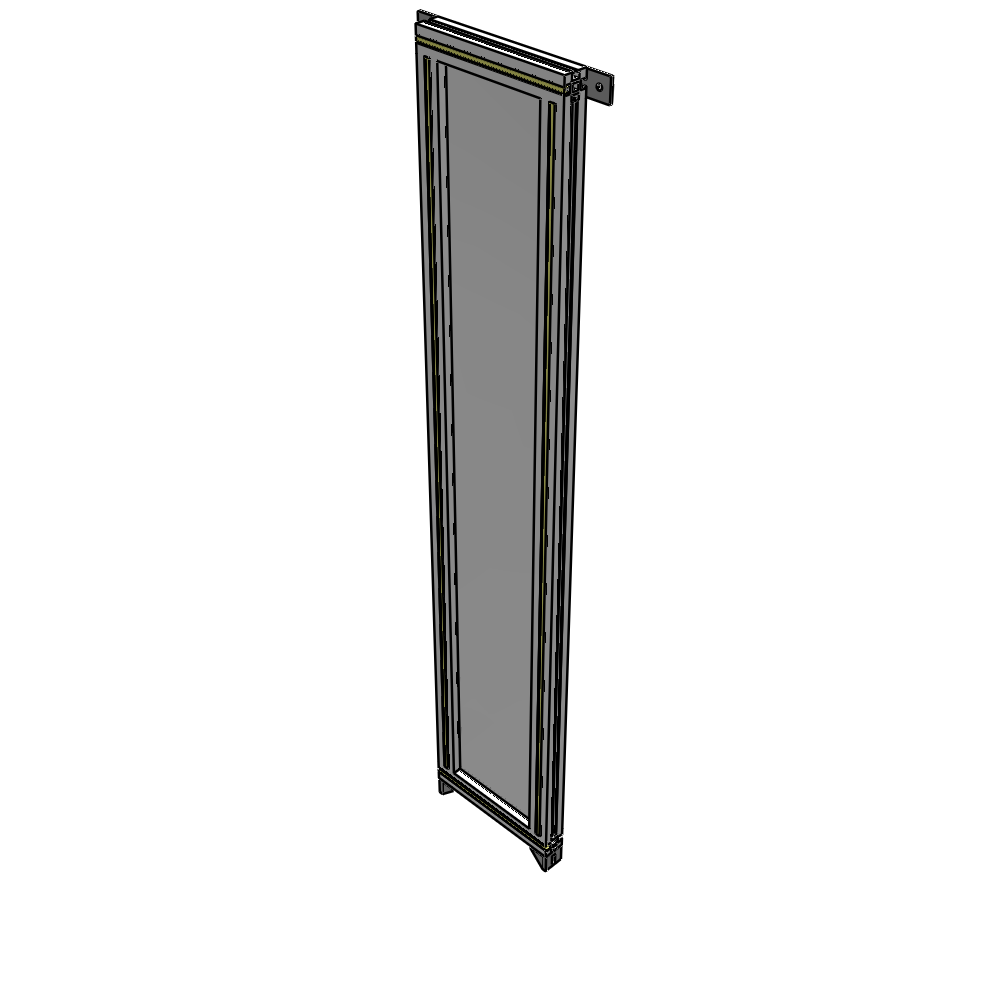 A4-1700-0300-0150-TYPZK SINGLE PANEL-NO LEGS WITH TIE PLATES AND ANGLE 1700MM X 300MM 1/4" POLYCARBONATE, AS A KIT