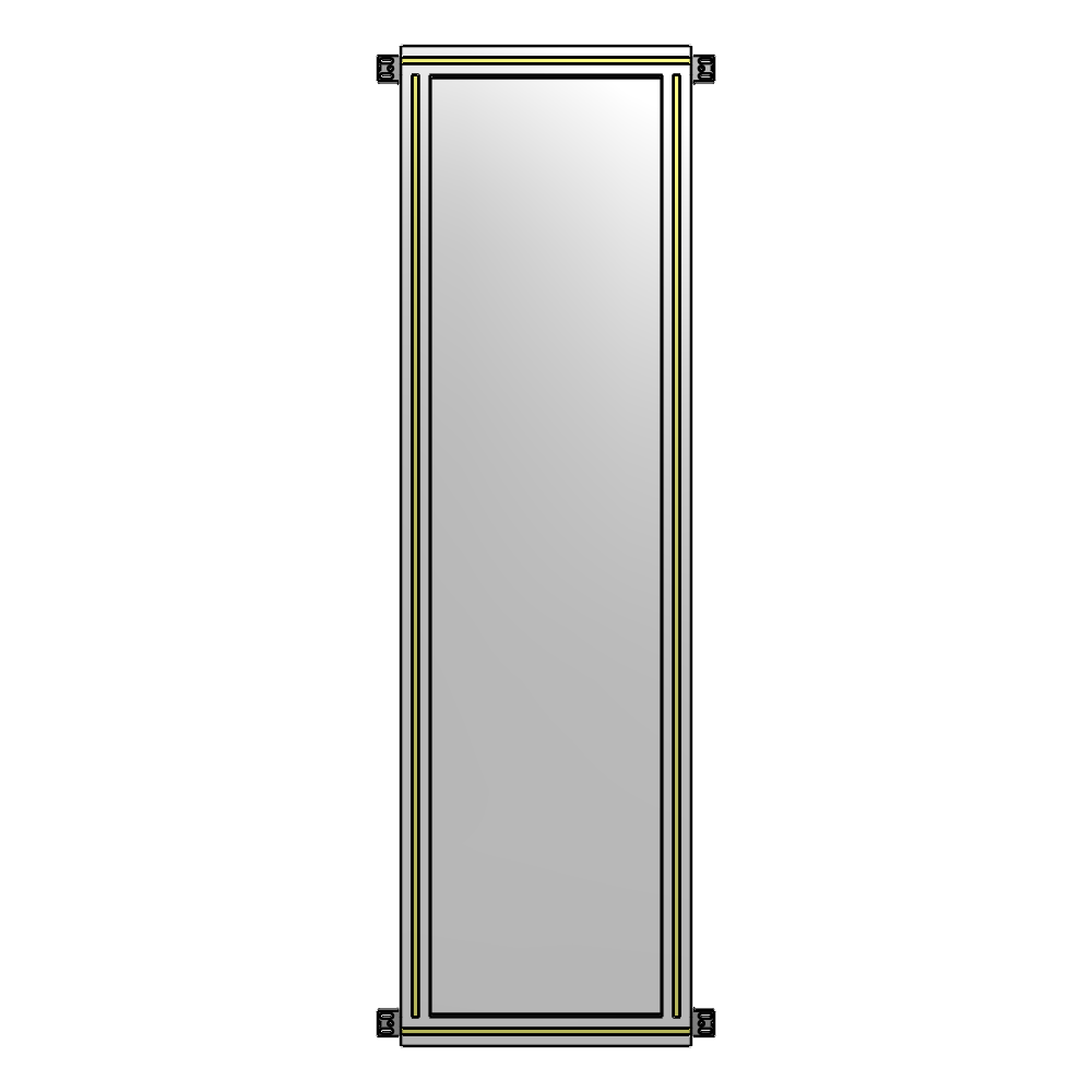 A4-1700-0450-0150-HYPZA SINGLE PANEL-NO LEGS WITH HINGES 1700MM X 450MM 1/4" POLYCARBONATE, ASSEMBLED